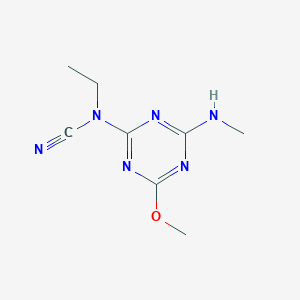 molecular formula C8H12N6O B5694510 ethyl[4-methoxy-6-(methylamino)-1,3,5-triazin-2-yl]cyanamide 