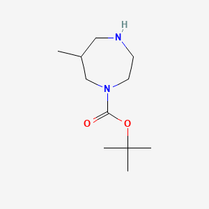 molecular formula C11H22N2O2 B569453 叔丁基 6-甲基-1,4-二氮杂环戊烷-1-羧酸酯 CAS No. 1211595-59-3