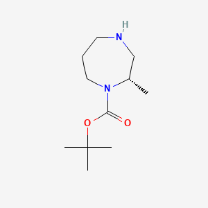 molecular formula C11H22N2O2 B569454 (S)-1-Boc-2-甲基-[1,4]二氮杂环戊烷 CAS No. 1035226-84-6