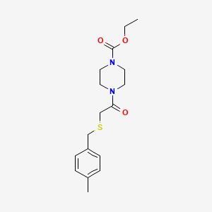 molecular formula C17H24N2O3S B5694559 ethyl 4-{[(4-methylbenzyl)thio]acetyl}-1-piperazinecarboxylate 