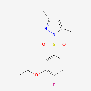 molecular formula C13H15FN2O3S B5694590 1-[(3-ethoxy-4-fluorophenyl)sulfonyl]-3,5-dimethyl-1H-pyrazole 