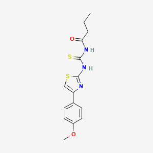 molecular formula C15H17N3O2S2 B5694617 N-({[4-(4-methoxyphenyl)-1,3-thiazol-2-yl]amino}carbonothioyl)butanamide 