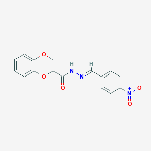 molecular formula C16H13N3O5 B5694625 N'-(4-nitrobenzylidene)-2,3-dihydro-1,4-benzodioxine-2-carbohydrazide 