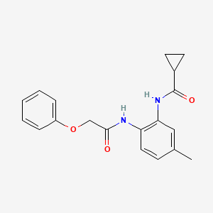 molecular formula C19H20N2O3 B5694629 N-{5-methyl-2-[(phenoxyacetyl)amino]phenyl}cyclopropanecarboxamide 