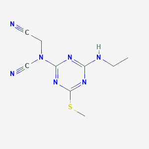 molecular formula C9H11N7S B5694657 (cyanomethyl)[4-(ethylamino)-6-(methylthio)-1,3,5-triazin-2-yl]cyanamide 