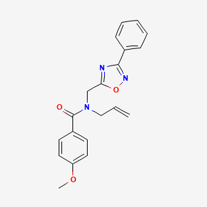 molecular formula C20H19N3O3 B5694673 N-allyl-4-methoxy-N-[(3-phenyl-1,2,4-oxadiazol-5-yl)methyl]benzamide 