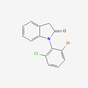 molecular formula C14H9BrClNO B569469 1-(2-溴-6-氯苯基)吲哚-2-酮 CAS No. 1219112-85-2