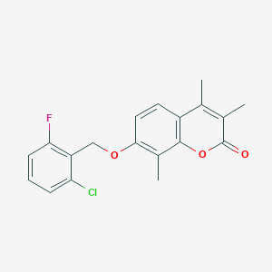 molecular formula C19H16ClFO3 B5694708 7-[(2-chloro-6-fluorobenzyl)oxy]-3,4,8-trimethyl-2H-chromen-2-one 