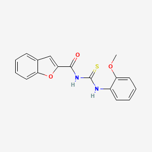 molecular formula C17H14N2O3S B5694709 N-{[(2-methoxyphenyl)amino]carbonothioyl}-1-benzofuran-2-carboxamide 