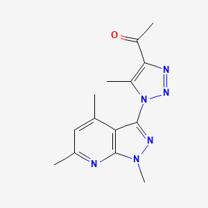 molecular formula C14H16N6O B5694763 1-[5-methyl-1-(1,4,6-trimethyl-1H-pyrazolo[3,4-b]pyridin-3-yl)-1H-1,2,3-triazol-4-yl]ethanone 