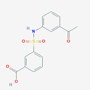 molecular formula C15H13NO5S B5694767 3-{[(3-acetylphenyl)amino]sulfonyl}benzoic acid 