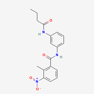 molecular formula C18H19N3O4 B5694775 N-[3-(butyrylamino)phenyl]-2-methyl-3-nitrobenzamide 