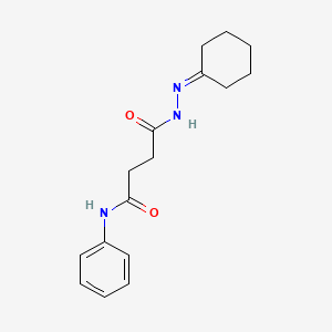 molecular formula C16H21N3O2 B5694788 4-(2-cyclohexylidenehydrazino)-4-oxo-N-phenylbutanamide 