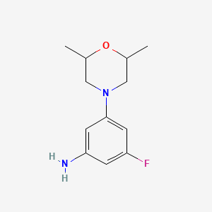 molecular formula C12H17FN2O B569479 3-(2,6-Dimethylmorpholin-4-yl)-5-fluoroaniline CAS No. 1179310-74-7