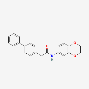 molecular formula C22H19NO3 B5694810 2-(4-biphenylyl)-N-(2,3-dihydro-1,4-benzodioxin-6-yl)acetamide 