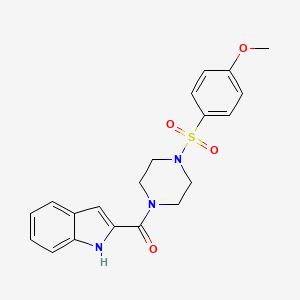 molecular formula C20H21N3O4S B5694817 2-({4-[(4-methoxyphenyl)sulfonyl]-1-piperazinyl}carbonyl)-1H-indole 