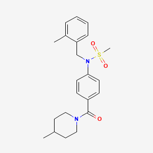 molecular formula C22H28N2O3S B5694906 N-(2-methylbenzyl)-N-{4-[(4-methyl-1-piperidinyl)carbonyl]phenyl}methanesulfonamide 