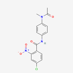 molecular formula C16H14ClN3O4 B5694928 N-{4-[acetyl(methyl)amino]phenyl}-4-chloro-2-nitrobenzamide 