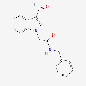 N-benzyl-2-(3-formyl-2-methyl-1H-indol-1-yl)acetamide