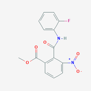 molecular formula C15H11FN2O5 B5694987 methyl 2-{[(2-fluorophenyl)amino]carbonyl}-3-nitrobenzoate 
