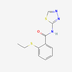 molecular formula C11H11N3OS2 B5694996 2-(ethylthio)-N-1,3,4-thiadiazol-2-ylbenzamide 