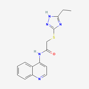 molecular formula C15H15N5OS B5695000 2-[(5-ethyl-4H-1,2,4-triazol-3-yl)thio]-N-4-quinolinylacetamide 