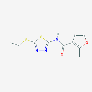 molecular formula C10H11N3O2S2 B5695019 N-[5-(ethylthio)-1,3,4-thiadiazol-2-yl]-2-methyl-3-furamide 