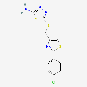 5-({[2-(4-Chlorophenyl)-1,3-thiazol-4-yl]methyl}sulfanyl)-1,3,4-thiadiazol-2-amine