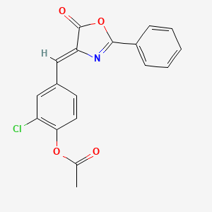 molecular formula C18H12ClNO4 B5695033 2-chloro-4-[(5-oxo-2-phenyl-1,3-oxazol-4(5H)-ylidene)methyl]phenyl acetate 