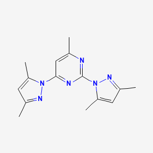 molecular formula C15H18N6 B5695034 2,4-双(3,5-二甲基-1H-吡唑-1-基)-6-甲基嘧啶 