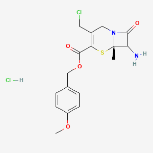 molecular formula C17H20Cl2N2O4S B569505 (4-methoxyphenyl)methyl (6S)-7-amino-3-(chloromethyl)-6-methyl-8-oxo-5-thia-1-azabicyclo[4.2.0]oct-3-ene-4-carboxylate;hydrochloride CAS No. 115369-44-3