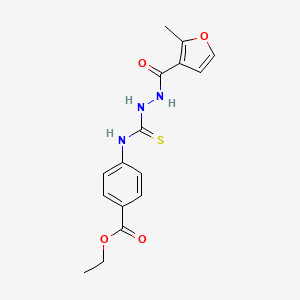 molecular formula C16H17N3O4S B5695089 ethyl 4-({[2-(2-methyl-3-furoyl)hydrazino]carbonothioyl}amino)benzoate 