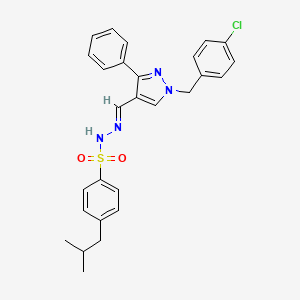 molecular formula C27H27ClN4O2S B5695094 N'-{[1-(4-chlorobenzyl)-3-phenyl-1H-pyrazol-4-yl]methylene}-4-isobutylbenzenesulfonohydrazide 