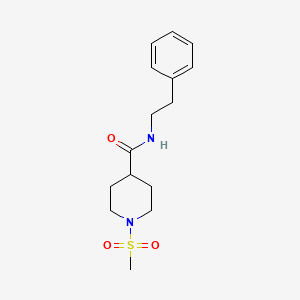molecular formula C15H22N2O3S B5695111 1-(methylsulfonyl)-N-(2-phenylethyl)-4-piperidinecarboxamide 