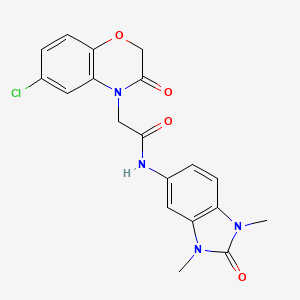 molecular formula C19H17ClN4O4 B5695117 2-(6-chloro-3-oxo-2,3-dihydro-4H-1,4-benzoxazin-4-yl)-N-(1,3-dimethyl-2-oxo-2,3-dihydro-1H-benzimidazol-5-yl)acetamide 