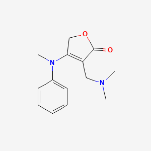 molecular formula C14H18N2O2 B569512 3-[(Dimethylamino)methyl]-4-[methyl(phenyl)amino]furan-2(5H)-one CAS No. 119648-09-8