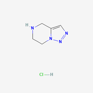 molecular formula C5H9ClN4 B569513 4,5,6,7-Tetrahydro-1,2,3-triazolo[1,5-A]pyrazine hydrochloride CAS No. 123308-28-1