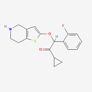 molecular formula C18H18FNO2S B569514 1-环丙基-2-(2-氟苯基)-2-(4,5,6,7-四氢噻吩并[3,2-c]吡啶-2-氧基)乙酮 CAS No. 1544531-41-0