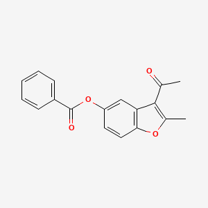 molecular formula C18H14O4 B5695140 3-acetyl-2-methyl-1-benzofuran-5-yl benzoate 