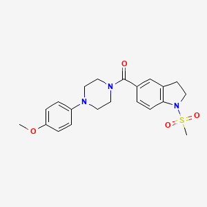 molecular formula C21H25N3O4S B5695151 5-{[4-(4-methoxyphenyl)-1-piperazinyl]carbonyl}-1-(methylsulfonyl)indoline 