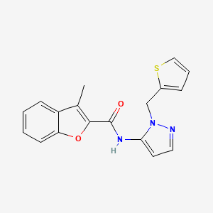 3-methyl-N-[1-(2-thienylmethyl)-1H-pyrazol-5-yl]-1-benzofuran-2-carboxamide