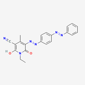 molecular formula C21H18N6O2 B569522 3-Cyano-1-ethyl-6-hydroxy-4-methyl-5-[4-(phenylazo)phenylazo]-2-pyridone CAS No. 111362-68-6