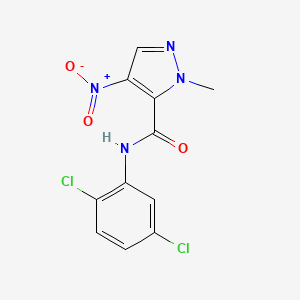 molecular formula C11H8Cl2N4O3 B5695236 N-(2,5-dichlorophenyl)-1-methyl-4-nitro-1H-pyrazole-5-carboxamide 