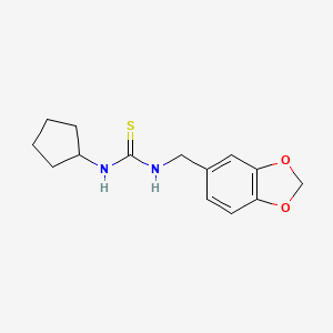 molecular formula C14H18N2O2S B5695262 N-(1,3-benzodioxol-5-ylmethyl)-N'-cyclopentylthiourea 
