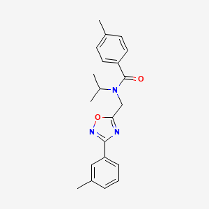 molecular formula C21H23N3O2 B5695334 N-isopropyl-4-methyl-N-{[3-(3-methylphenyl)-1,2,4-oxadiazol-5-yl]methyl}benzamide 