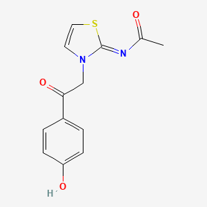 molecular formula C13H12N2O3S B5695361 N-[3-[2-(4-hydroxyphenyl)-2-oxoethyl]-1,3-thiazol-2(3H)-ylidene]acetamide 