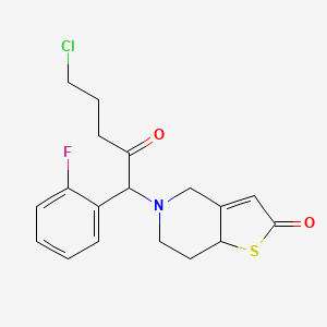 molecular formula C18H19ClFNO2S B569538 5-[5-Chloro-1-(2-fluorophenyl)-2-oxopentyl]-4,6,7,7a-tetrahydrothieno[3,2-c]pyridin-2-one CAS No. 1618107-95-1