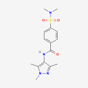 molecular formula C15H20N4O3S B5695421 4-[(dimethylamino)sulfonyl]-N-(1,3,5-trimethyl-1H-pyrazol-4-yl)benzamide 
