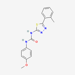 molecular formula C17H16N4O2S B5695426 N-(4-methoxyphenyl)-N'-[5-(2-methylphenyl)-1,3,4-thiadiazol-2-yl]urea 