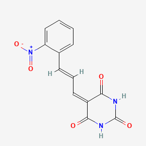 molecular formula C13H9N3O5 B5695442 5-[3-(2-nitrophenyl)-2-propen-1-ylidene]-2,4,6(1H,3H,5H)-pyrimidinetrione 